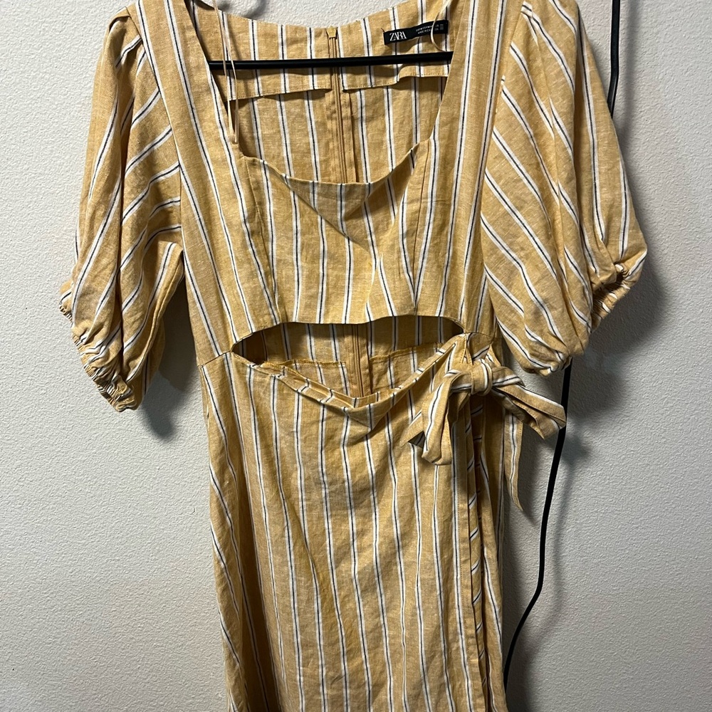 Zara Striped Yellow Dress